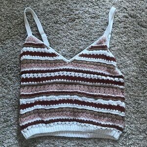 Hollister Crochet Striped Tank Top